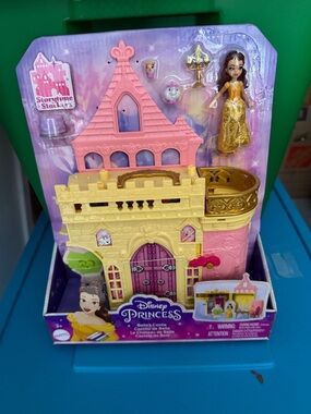 Disney Princess Belle Mini Castle Playset - Pink & Yellow & Gold